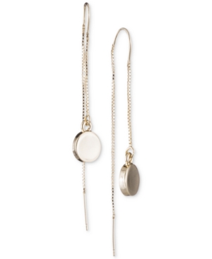 Dkny Gold-tone Disc Threader Earrings, Created For Macy's In Gold