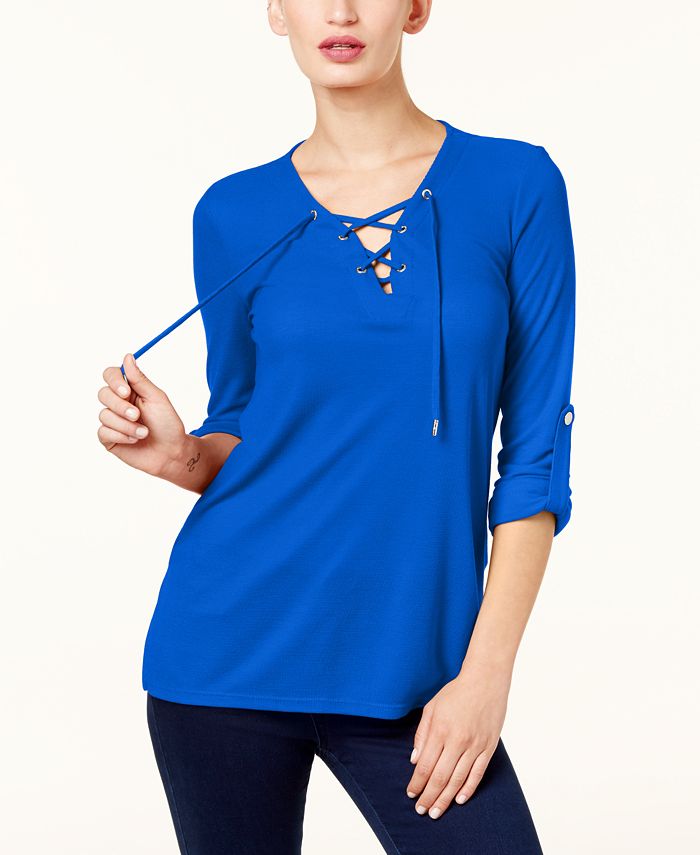 Michael Kors Women's Lace Top Blue