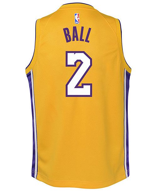 Nike Lonzo Ball Los Angeles Lakers Icon Swingman Jersey Big Boys 8 20 Reviews Sports Fan Shop By Lids Men Macy S