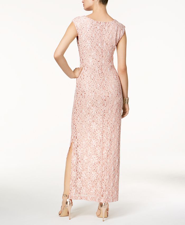 Connected Sequined Lace Gown - Macy's