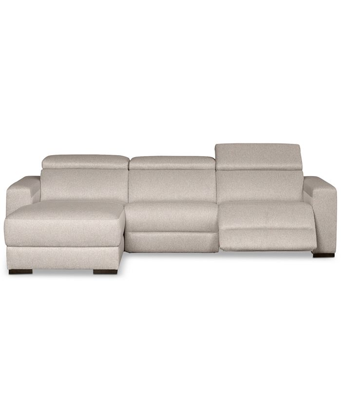 Furniture Nevio 3Pc. Fabric Sectional Sofa with Chaise, Created for