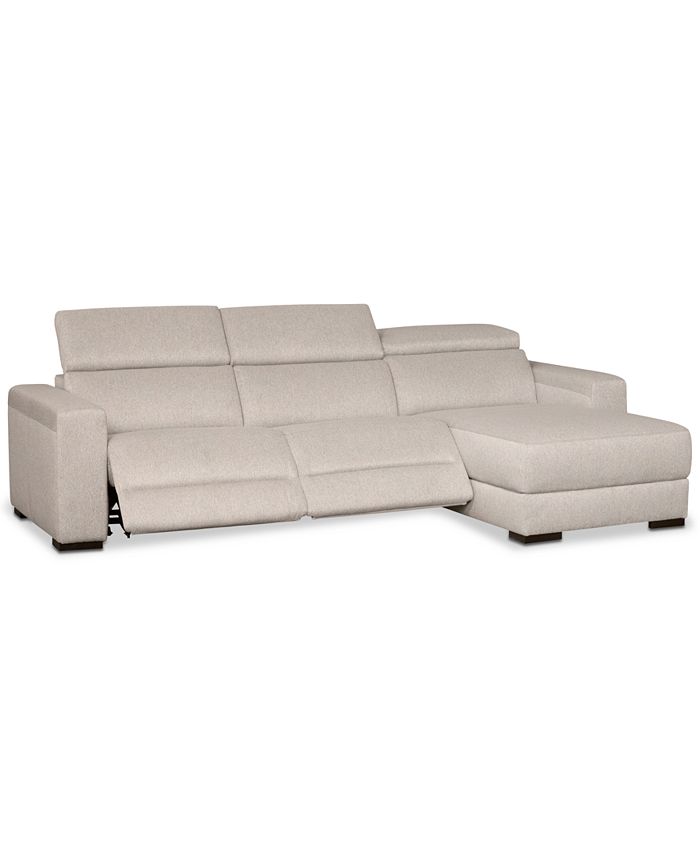 Furniture Nevio 3Pc. Fabric Sectional Sofa with Chaise, Created for