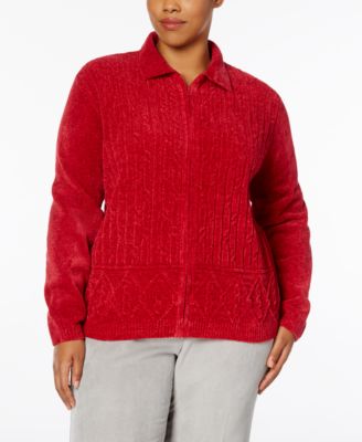 chenille zip up sweater