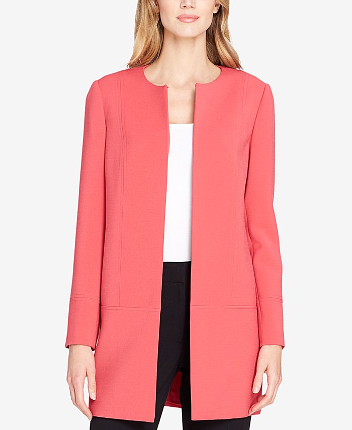 Tahari ASL Collarless Seam Detail Pont Knit Jacket Macy s
