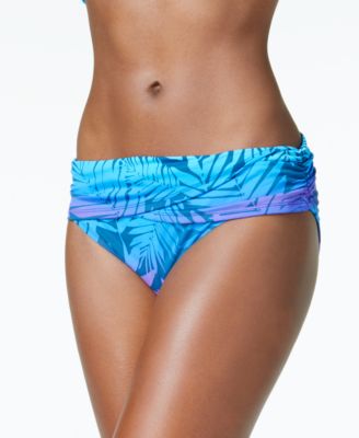 Bleu by Rod Beattie - Palm-Print Foldover Bikini Bottoms