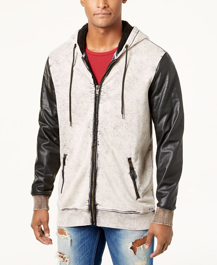 GUESS Men's MixedMedia Hoodie Macy's