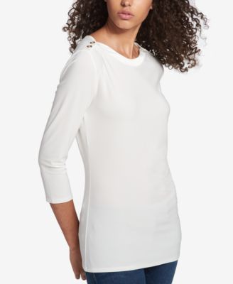 Tommy Hilfiger - Boat-Neck Button-Detail Top