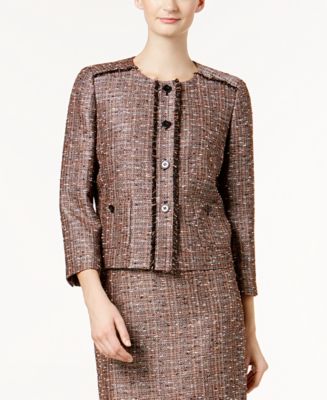 3/4 Length Sleeve Tweed Blazer