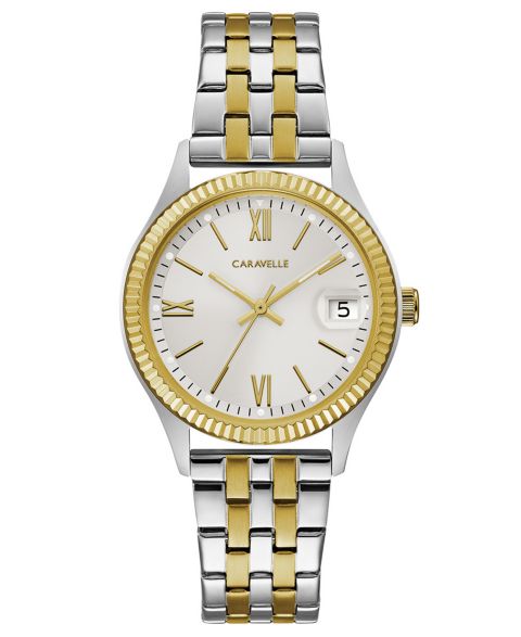 Женские часы Caravelle Two-Tone Stainless Steel Bracelet Watch 32mm