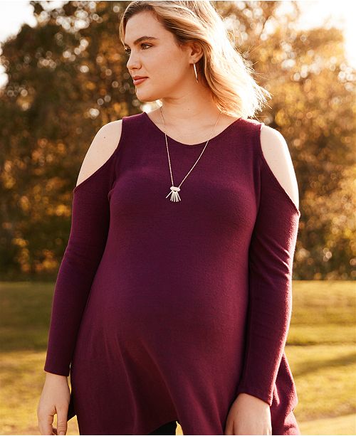 Motherhood Maternity Plus Size Cold Shoulder Top And Reviews Maternity 