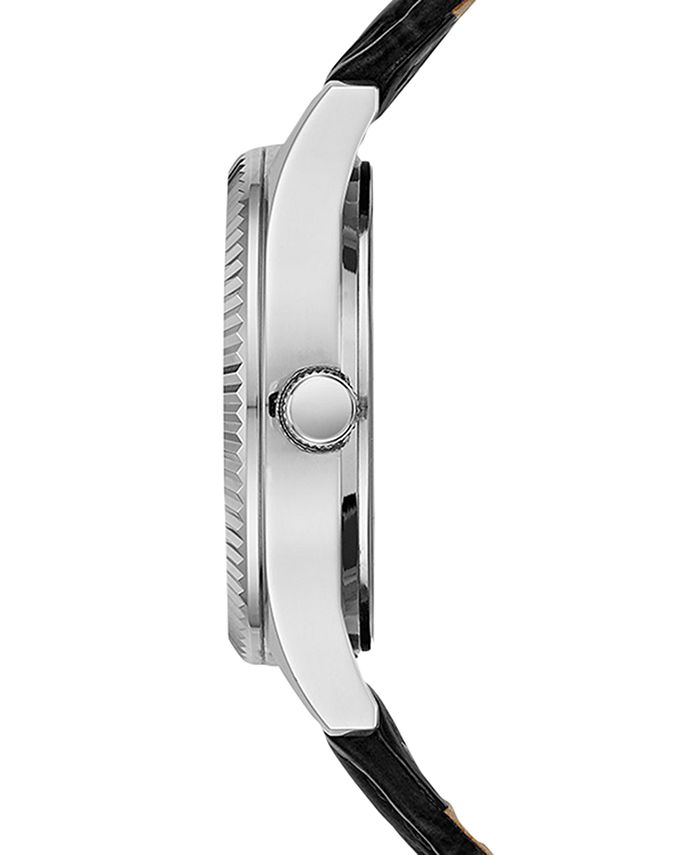 Caravelle Women's Black Leather Strap Watch 32mm Macy's