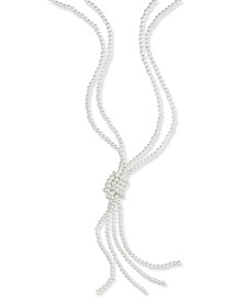 Imitation Pearl Knotted Lariat Necklace, 28" + 2" extender, Created for Macy's 