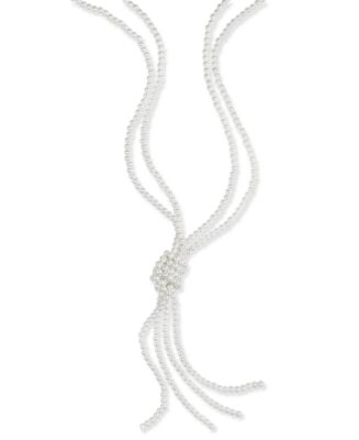 Charter Club Imitation Pearl Knotted Lariat Necklace, 28