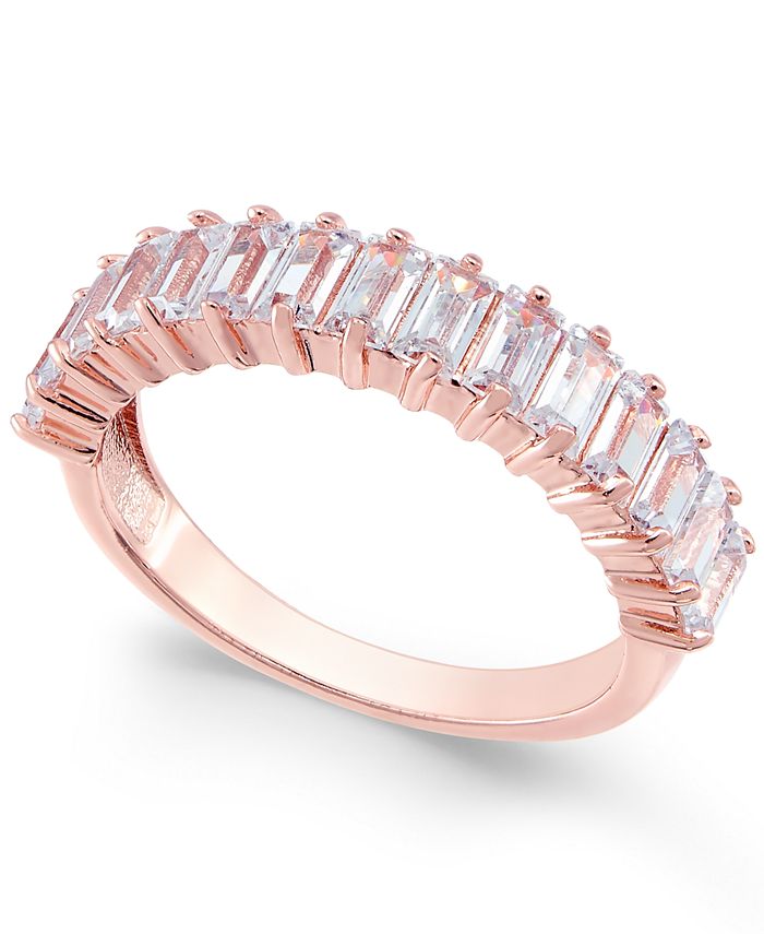 Charter Club Rose Gold-Tone Baguette Ring, Created for Macy's & Reviews ...