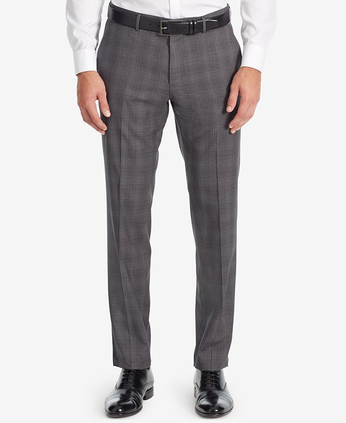 Hugo Boss BOSS Men's Slim-Fit Glen Check Dress Pants - Macy's