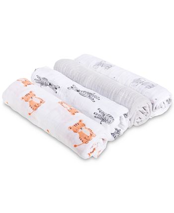 aden by aden + anais - 4-Pk. Animal-Print Cotton Swaddle Blankets, Baby Boys & Girls (0-24 months)