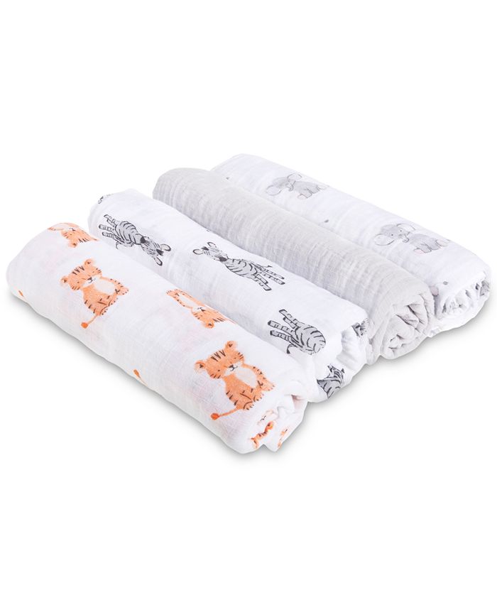 aden by aden + anais Baby Boys or Baby Girls Animal Swaddle Blankets, Pack of 4 Macy's