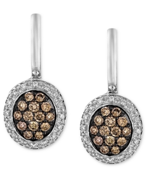 image of Le Vian Diamond Chocolate Diamond (5/8 ct. t.w.) and Diamond Accent Oval Drop in 14k White Gold