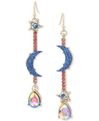 betsey johnson star and moon earrings