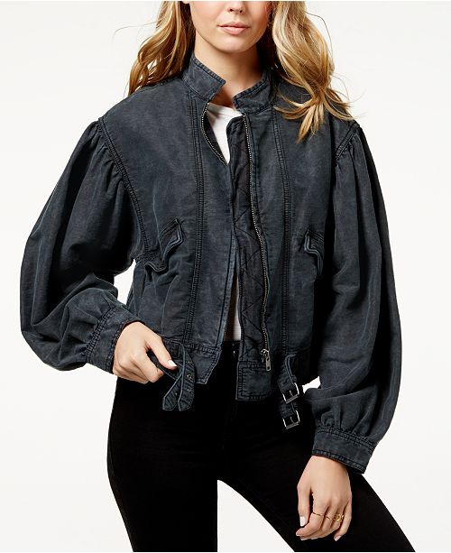 Free People Poet Bishop Sleeve Moto Jacket Reviews Jackets Vests Juniors Macy S