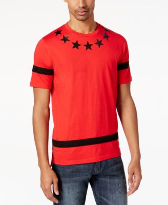 Sean John - Men's Pieced-Stripe Star-Print T-Shirt