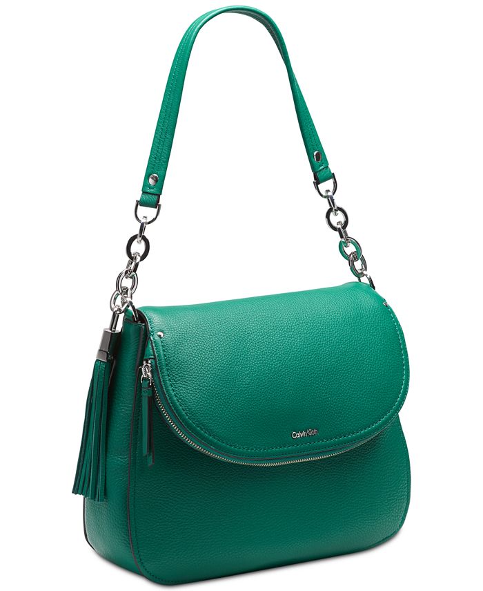 Calvin klein lynn pebble flap discount hobo shoulder bag