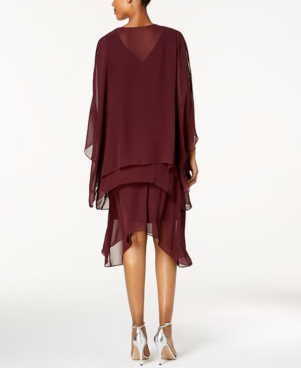 chiffon gown with jacket