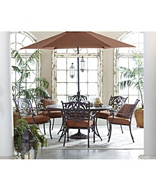 Chateau Outdoor Cast Aluminum 7-Pc. Dining Set (60" Round Dining Table and 6 Dining Chairs), Created for Macy's