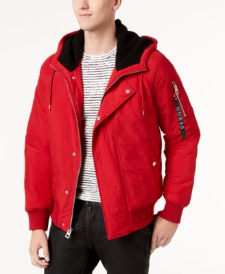 guess red jacket mens