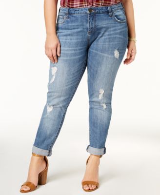 Kut from the Kloth - Plus Size Katy Distressed Boyfriend Jeans