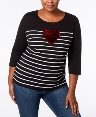 macy's plus size sequin tops