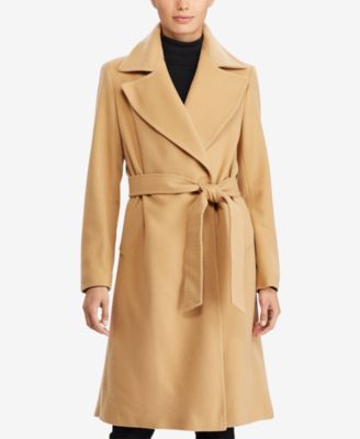 Lauren Ralph Lauren Notch Collar Wool Cashmere Blend Wrap Coat Macy s