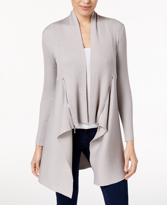 Love Scarlett Petite Zipper Trim Long Cardigan Created for Macy s