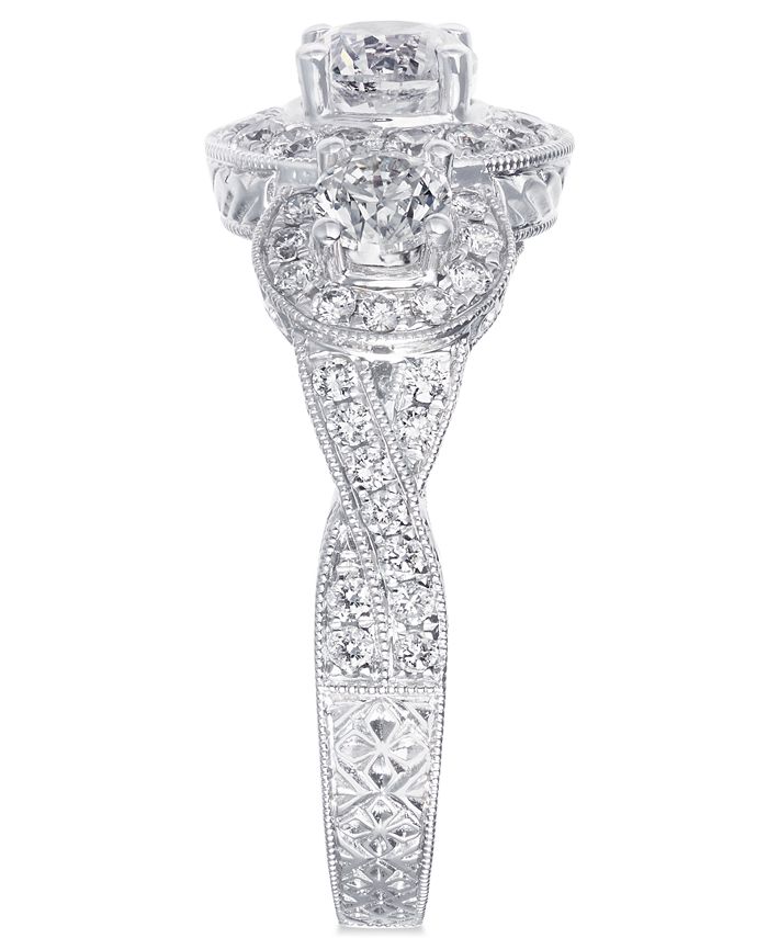 Macy's Diamond Triple Halo Engagement Ring (2 ct. t.w.) in 14k White