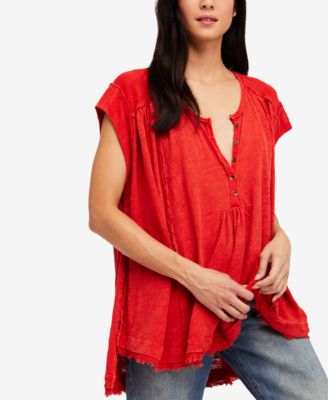 Free People - Juniors' Aster High-Low Henley