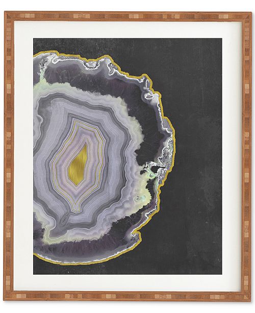 Emanuela Carratoni Black And Gold Agate Bamboo Framed Wall Art