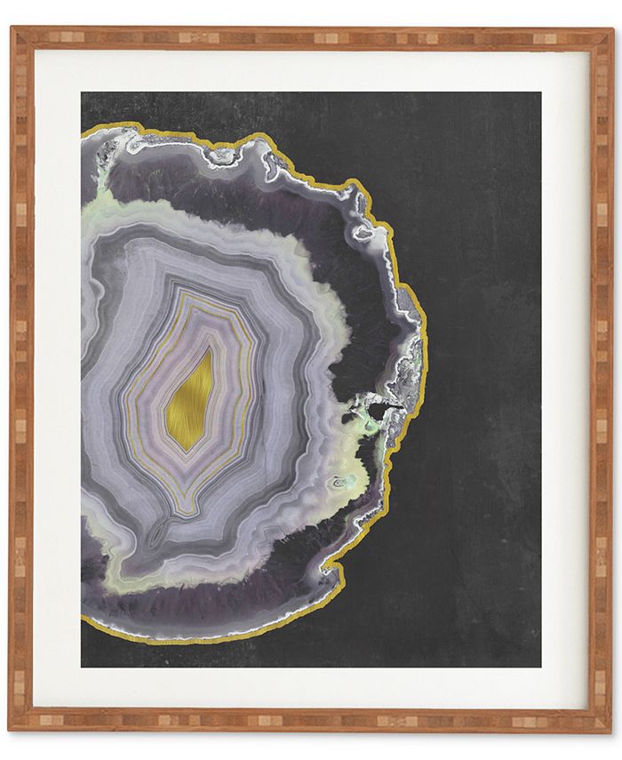 Deny Designs - Emanuela Carratoni Black And Gold Agate Bamboo Framed Wall Art