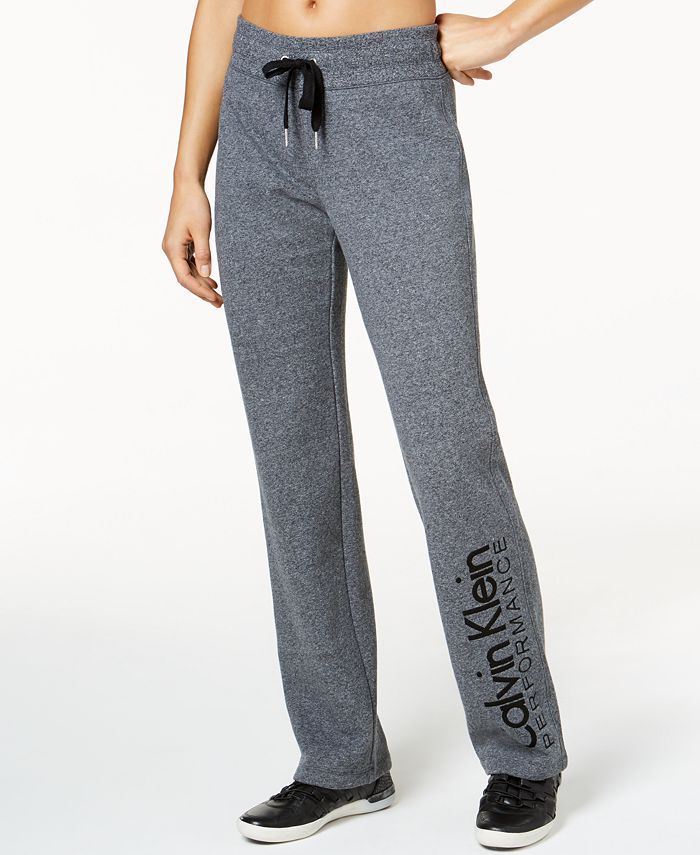 Calvin Klein Open-Leg Fleece Sweatpants - Macy's