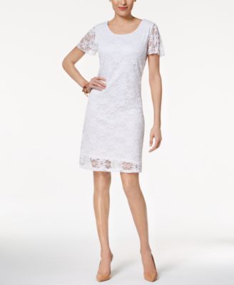 NY Collection - Lace-Overlay Sheath Dress