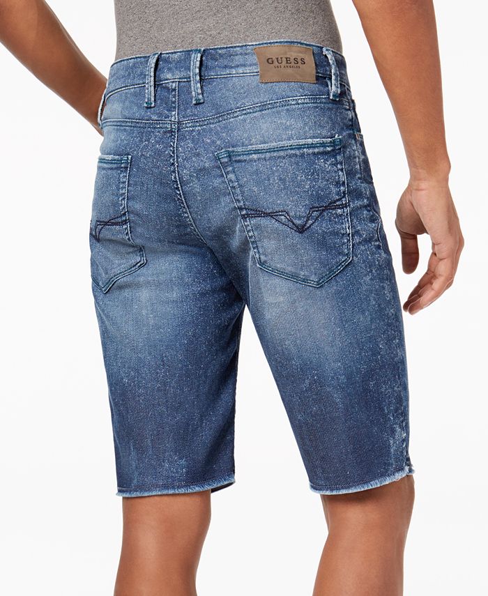 GUESS Men's SlimFit RawEdge Stretch Denim Shorts Macy's