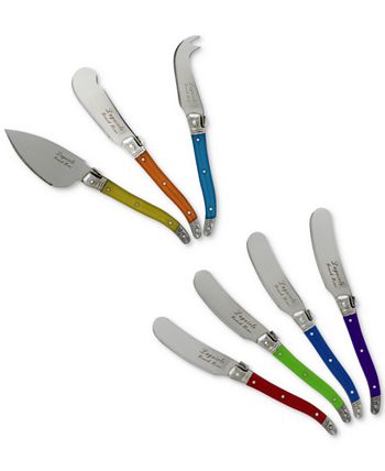French Home - Laguiole 7-Pc. Jewel Colors Cheese Knife & Spreader Set