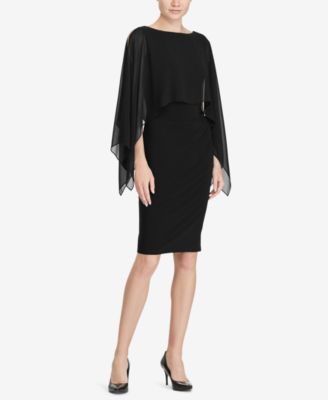 ralph lauren crepe overlay dress