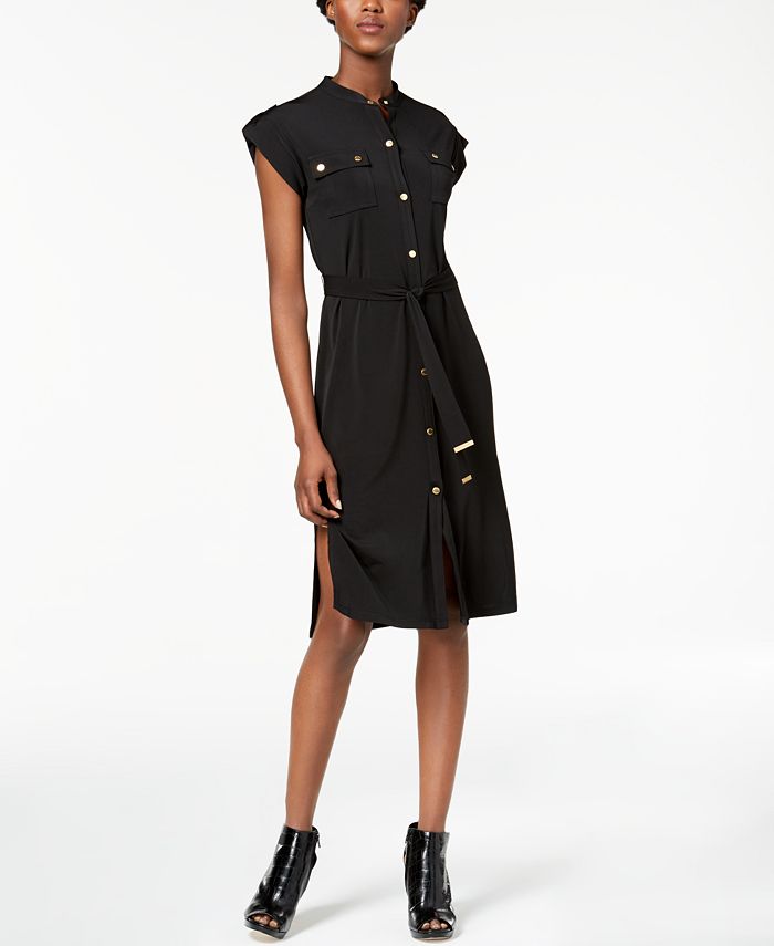 Michael Kors Petite Snap-Button Shirtdress, Created for Macy's - Macy's