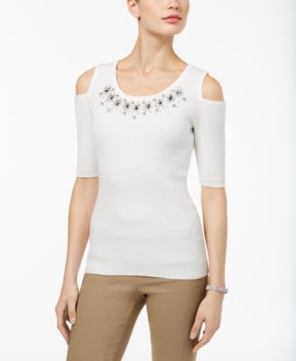 macys cold shoulder sweaters