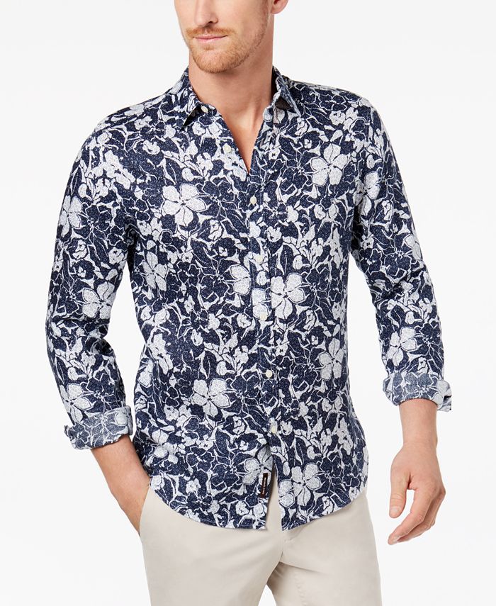 Michael Kors Men's Floral-Print Shirt - Macy's