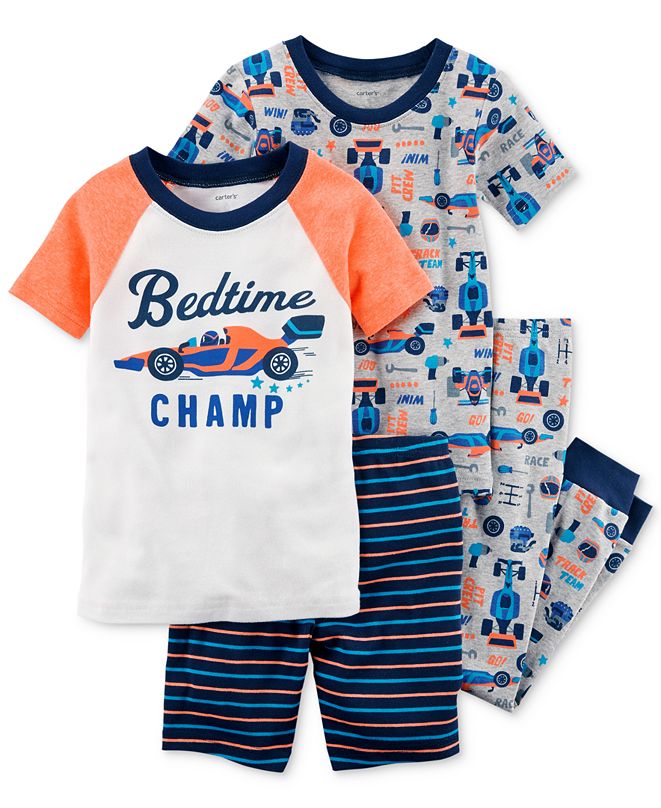 Carter's 4Pc. Race Car Cotton Pajama Set, Baby Boys & Reviews