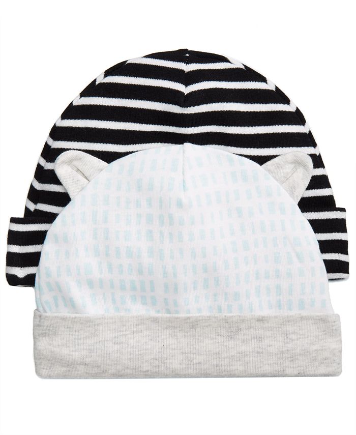 First Impressions 2Pk. Striped & Printed Cotton Hats, Baby Boys
