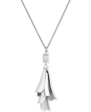 image of Lucky Brand Silver-Tone Petal Pendant Necklace