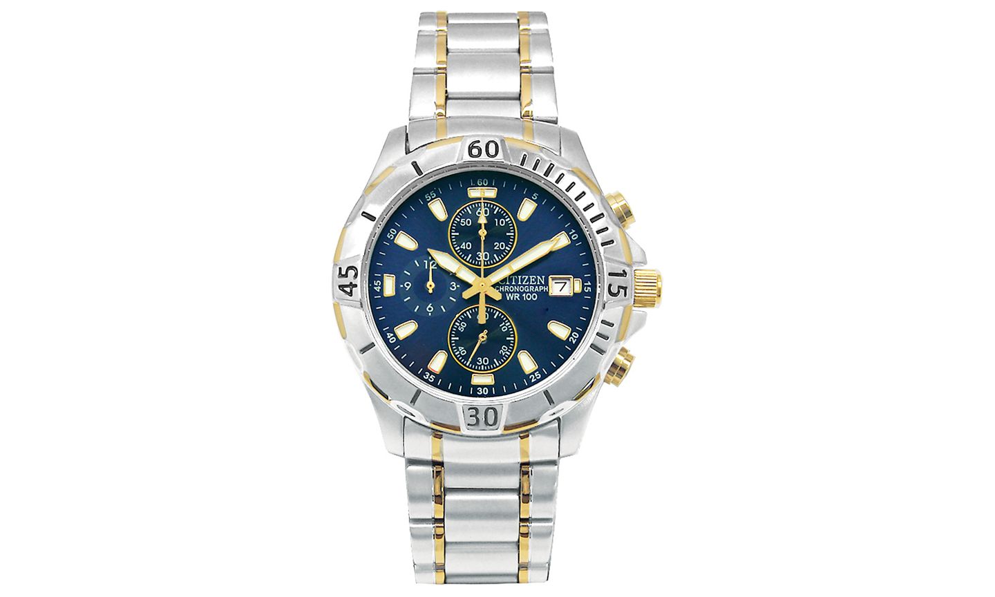 Мужские часы Citizen Chronograph Two Tone Stainless Steel Bracelet Watch 41mm AN3394-59L — фото 1