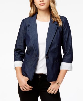 kensie - Chambray Single-Button Blazer